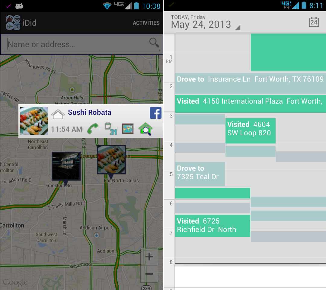 iDid: Calendar and Map View